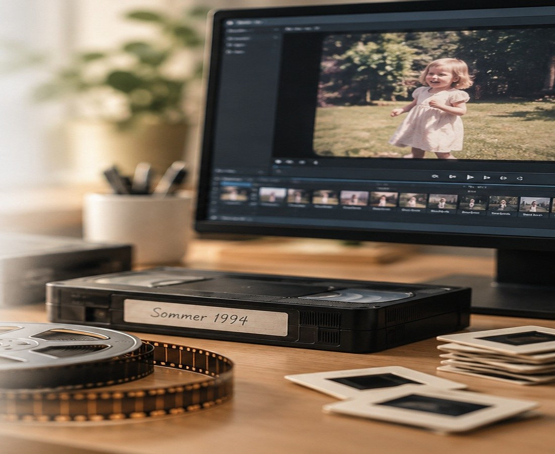 Gamle filmopptak digitaliseres og bearbeides på en PC hos FilmFiks